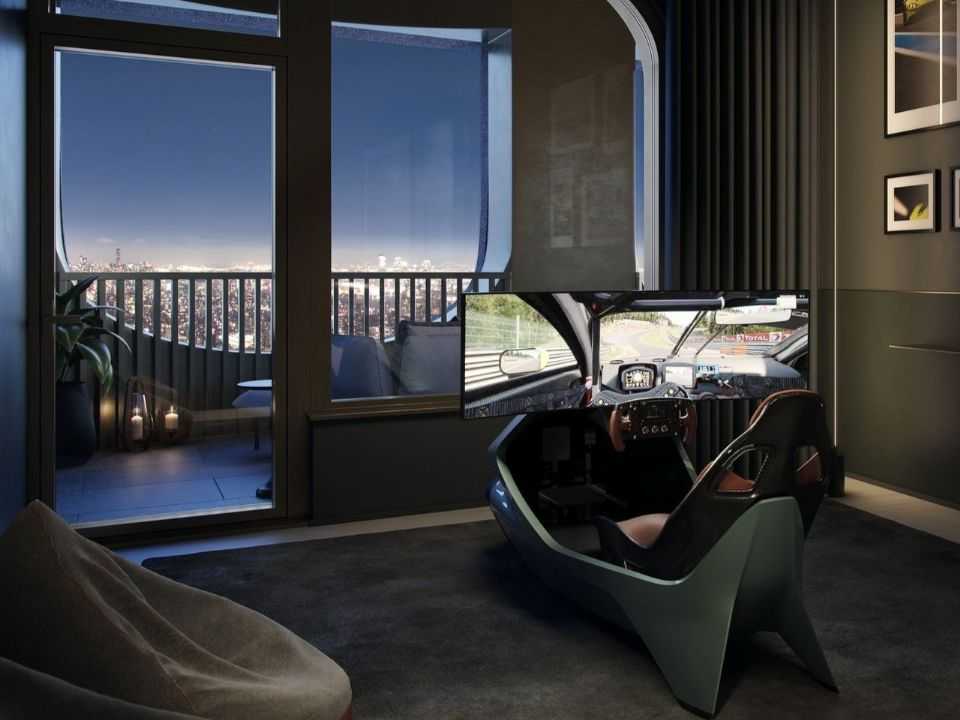 Sala de simulação em apartamento de NY que inspirou o Aston Martin DBX 130 William Adjaye Special Edition